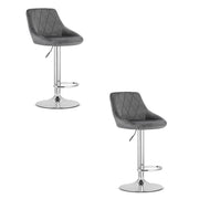 Set di 2 sgabelli bar Kast in velluto grigio e acciaio cromato