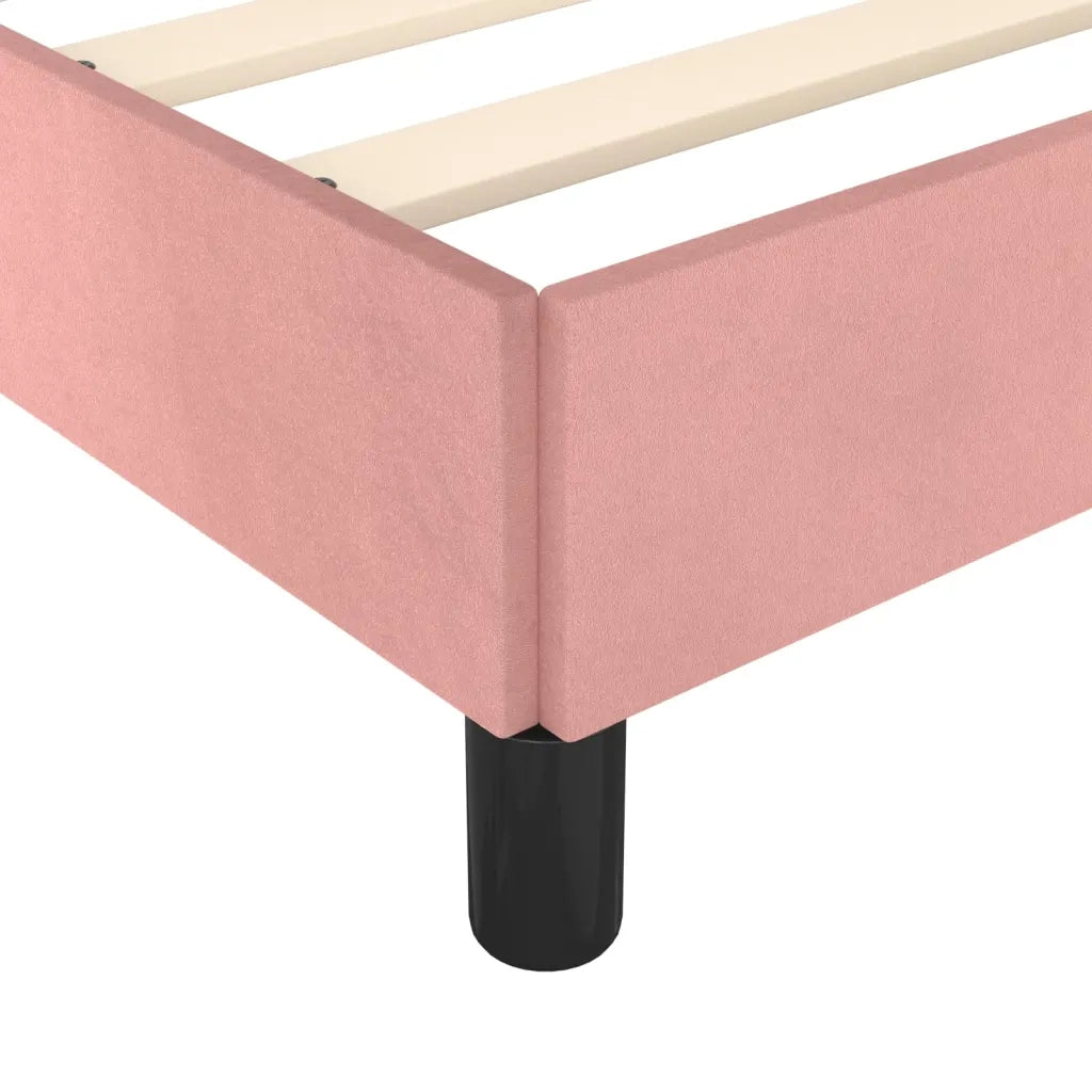 Giroletto con Testiera-Letto con Testiera Rosa 90x190 cm in Velluto 520322