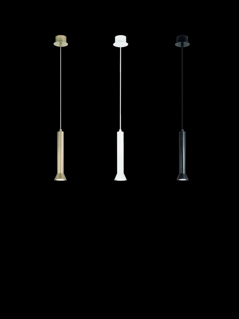 SOSPENSIONE LILA PICCOLA ORO H.26CM D.6,6CM 1 LUCE ATTACCO GU10