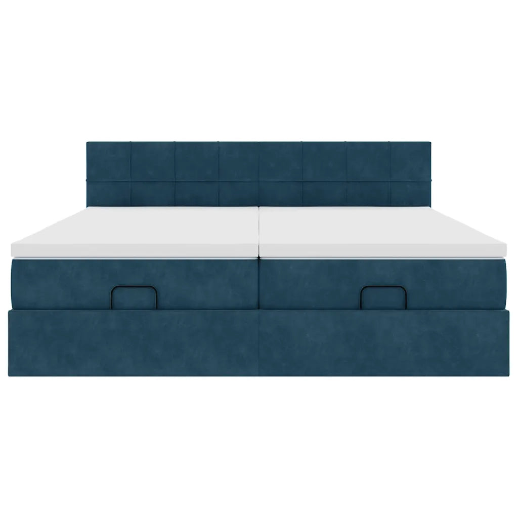 Struttura Letto Pouf con Materassi 180x200 cm Velluto 3312078