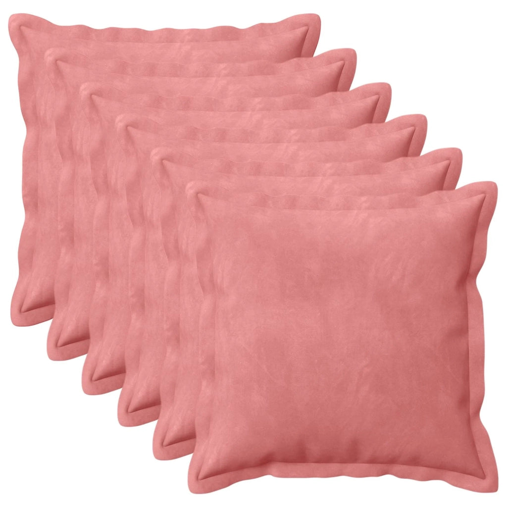 Federa 6 pcs HOUTEN Rosa 35 x 35 cm Velluto 916386