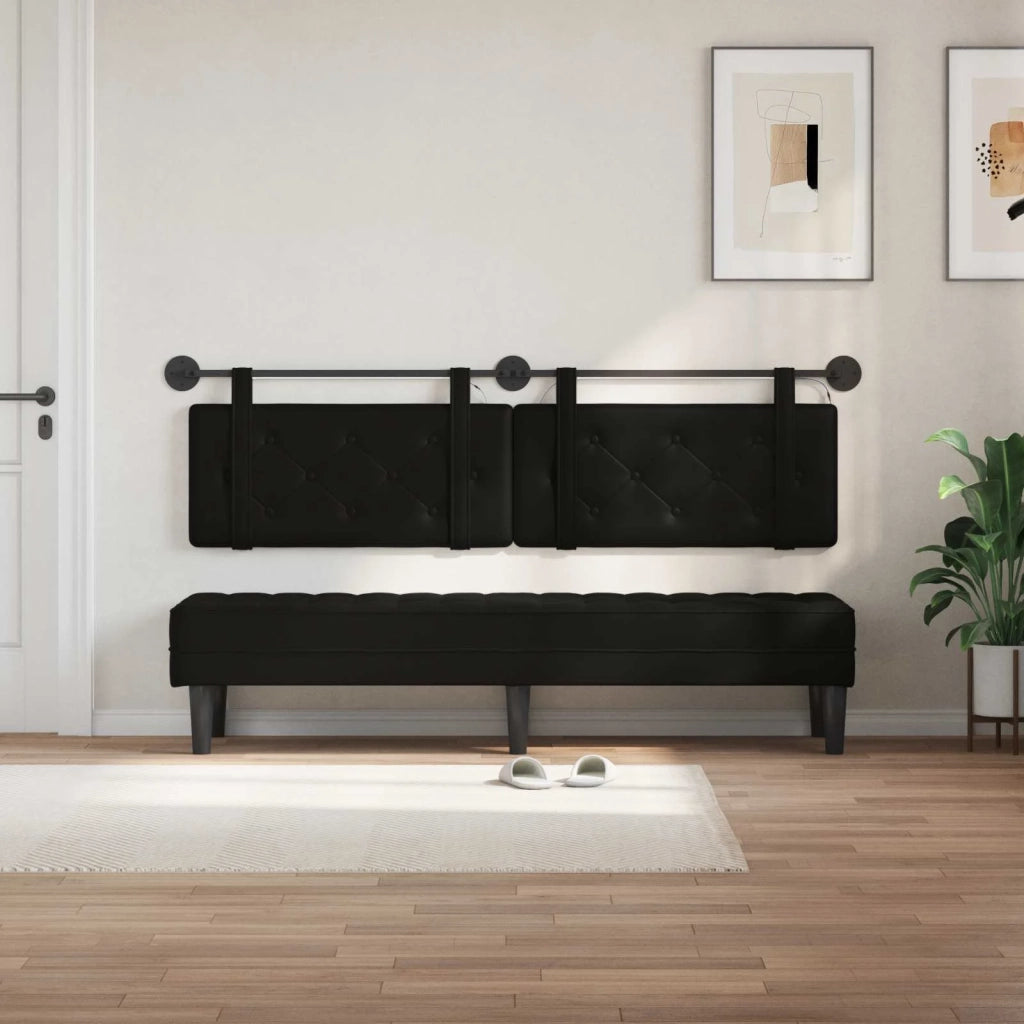 Testiera sospesa Con luce LED Nero Similpelle 3424239