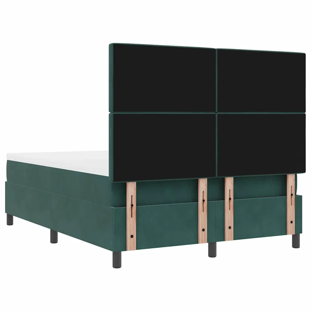 Letto a Sorgente LED Verde Scuro 140 x 190 cm Velluto 3343247