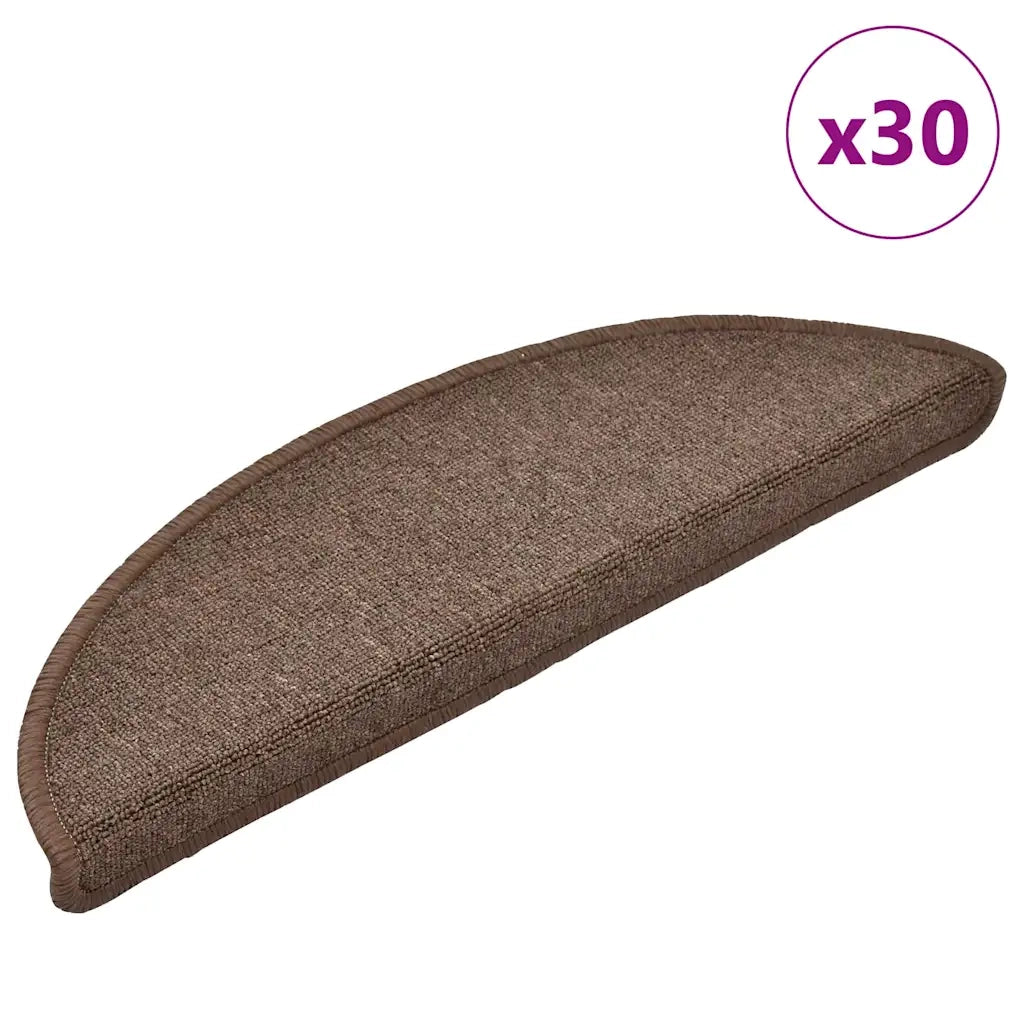 Tappetini per scale 30 pz 56x17x3 cm Marrone caffè Semicircolari 3365737
