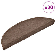 Tappetini per scale 30 pz 56x17x3 cm Marrone caffè Semicircolari 3365737