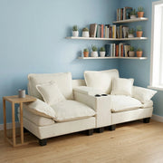 Divano Modulare Angolare con Contenitore e Cuscini ¨C MINIMAL ¨C Chenille Beige