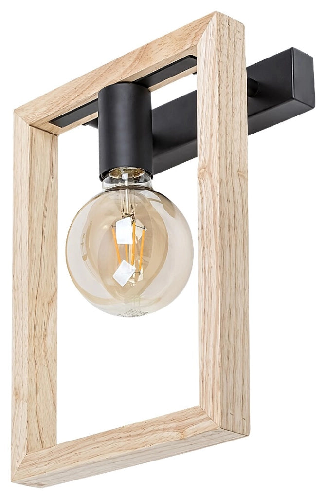 Applique moderna 1 luce E27 nera legno Indigo Rabalux