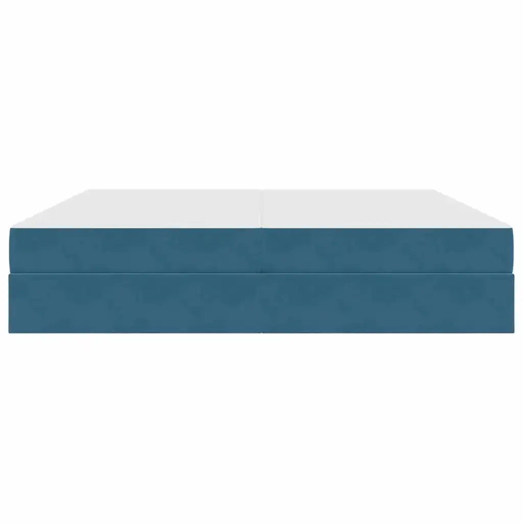 Letto con contenitore e materasso Blu Scuro 200 x 200 cm 3399746
