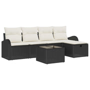 Set di divani con cuscino 6 pcs Nero e Crema polyrattan 3359066