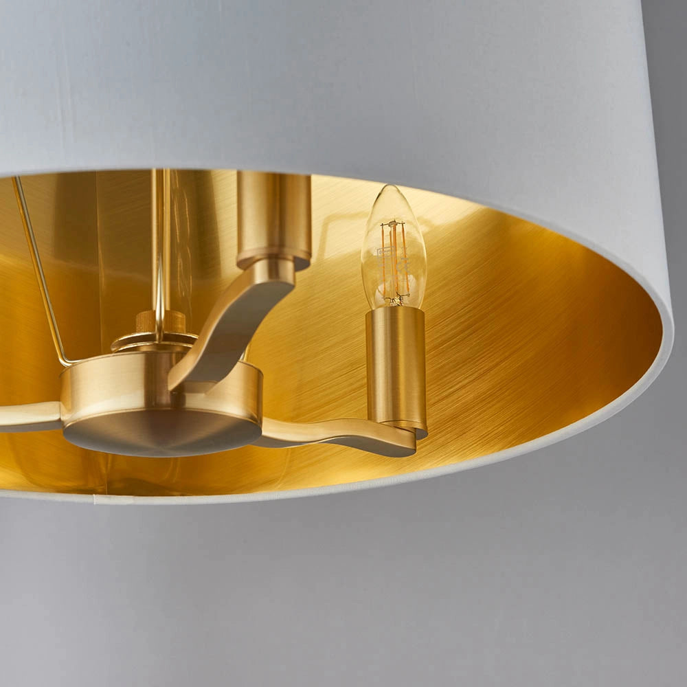 Lampadario Harvey Endon oro satinato bianco 3xE14 40W