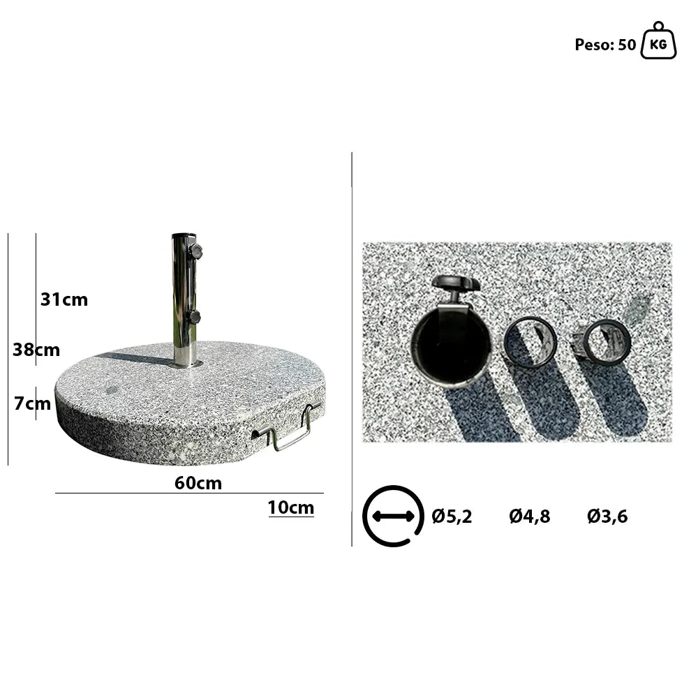 Tempo Style - Base ombrellone in granito da 50kg