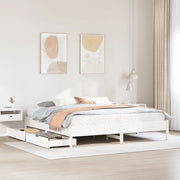 Letto senza Materasso-Struttura Letto Bianco 180x200 cm Legno Massello di Pino 467812