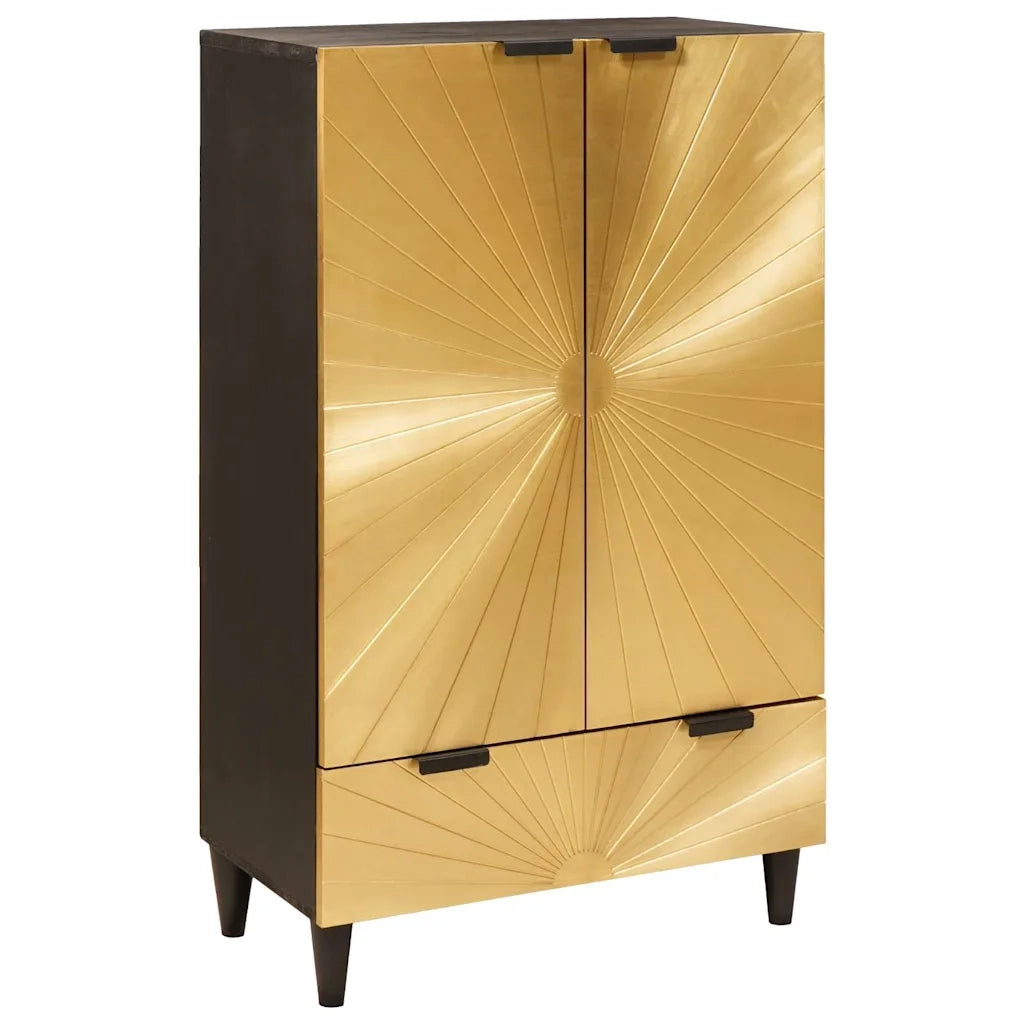 Mobile laterale con cassetto Nero e Oro 60 x 33,5 x 100 cm 4017858