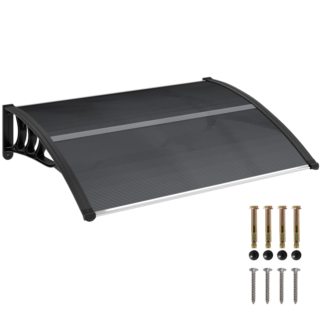 Vordach per Porta d'Ingresso ¨C zephmum ¨C Nero 100x75x23 cm