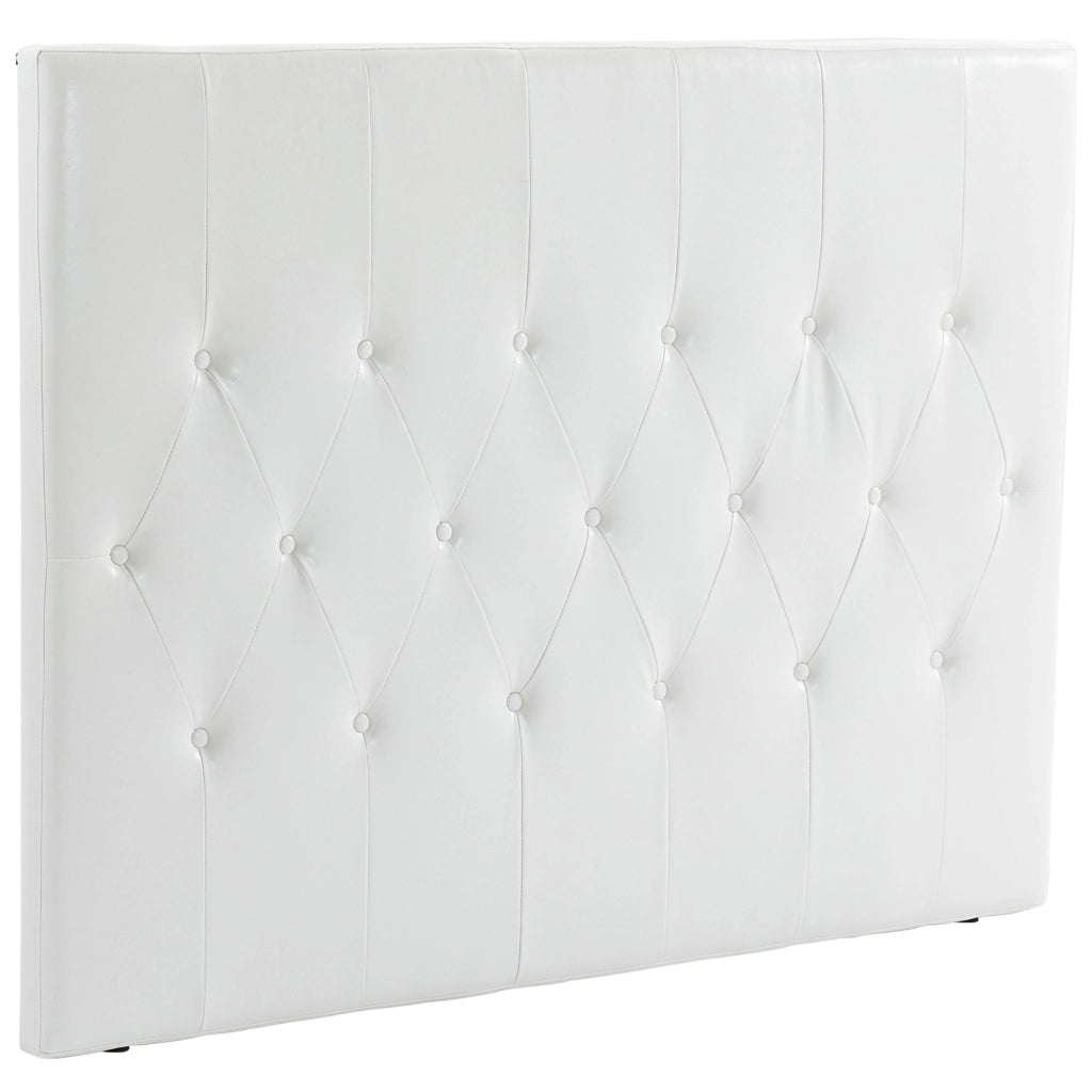 Testiera Letto Matrimoniale Imbottita con Bottoni ¨C Xylo ¨C Pelle PU Bianco 160x120 cm