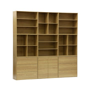 Libreria modulare decorativa in legno con 9 elementi, quercia