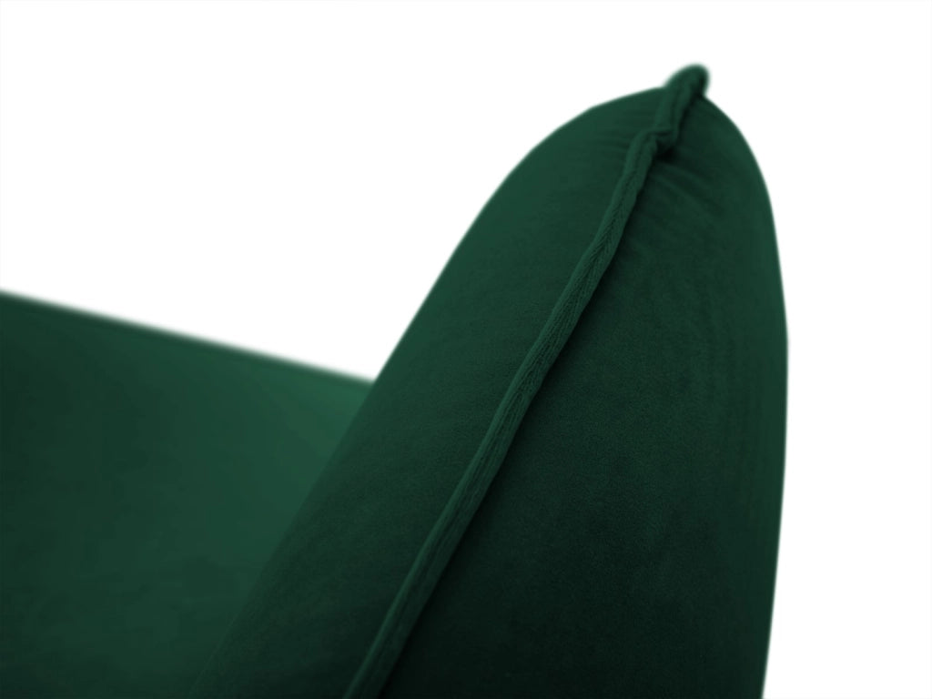 Cosmopolitan Design - Divano angolare destro "Vienna" 6 posti in velluto verde bottiglia 