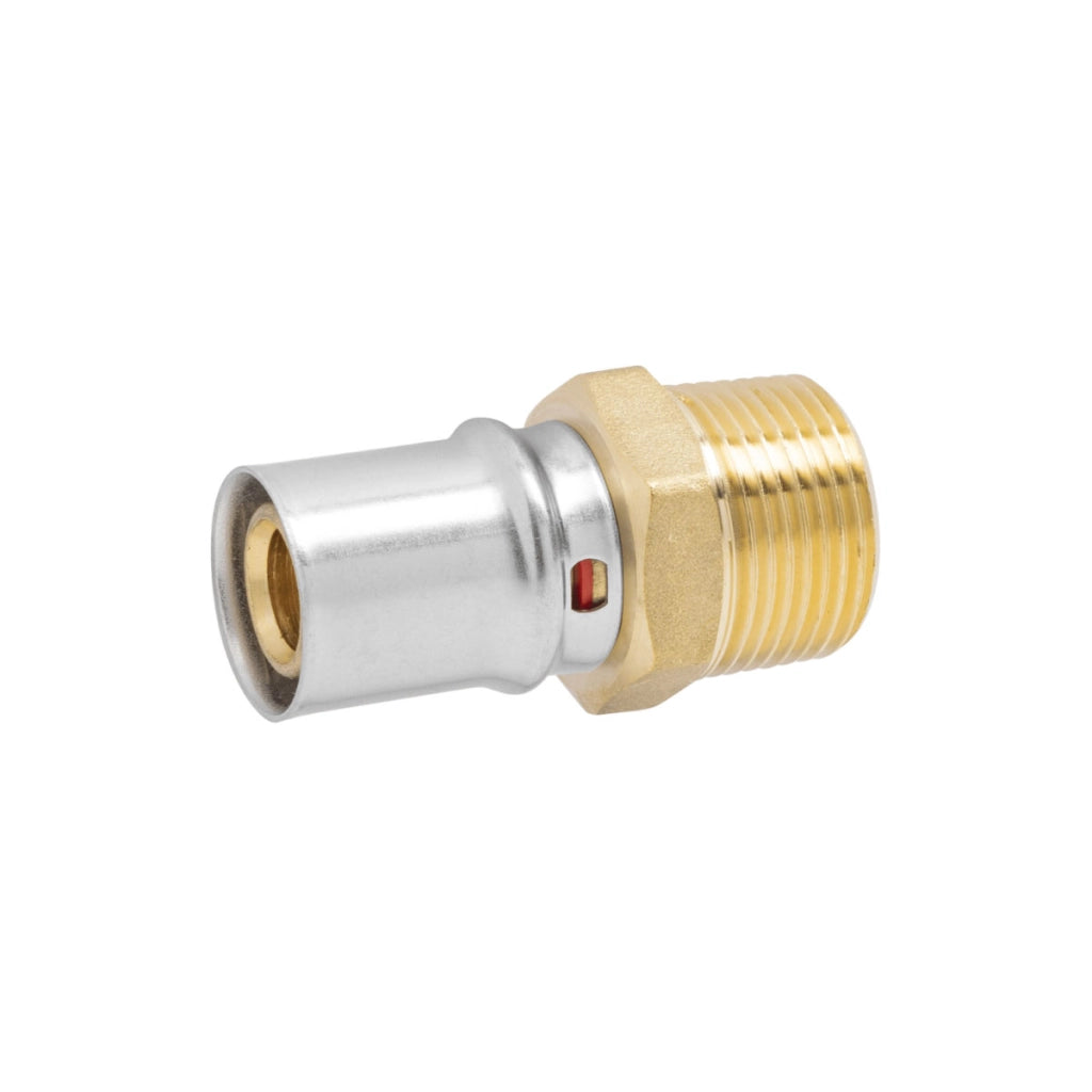RACCORDO DIRITTO MASCHIO A PRESSARE PER TUBO MULTISTRATO MODELLO AP101 - 1/2 ø20X2  - APE