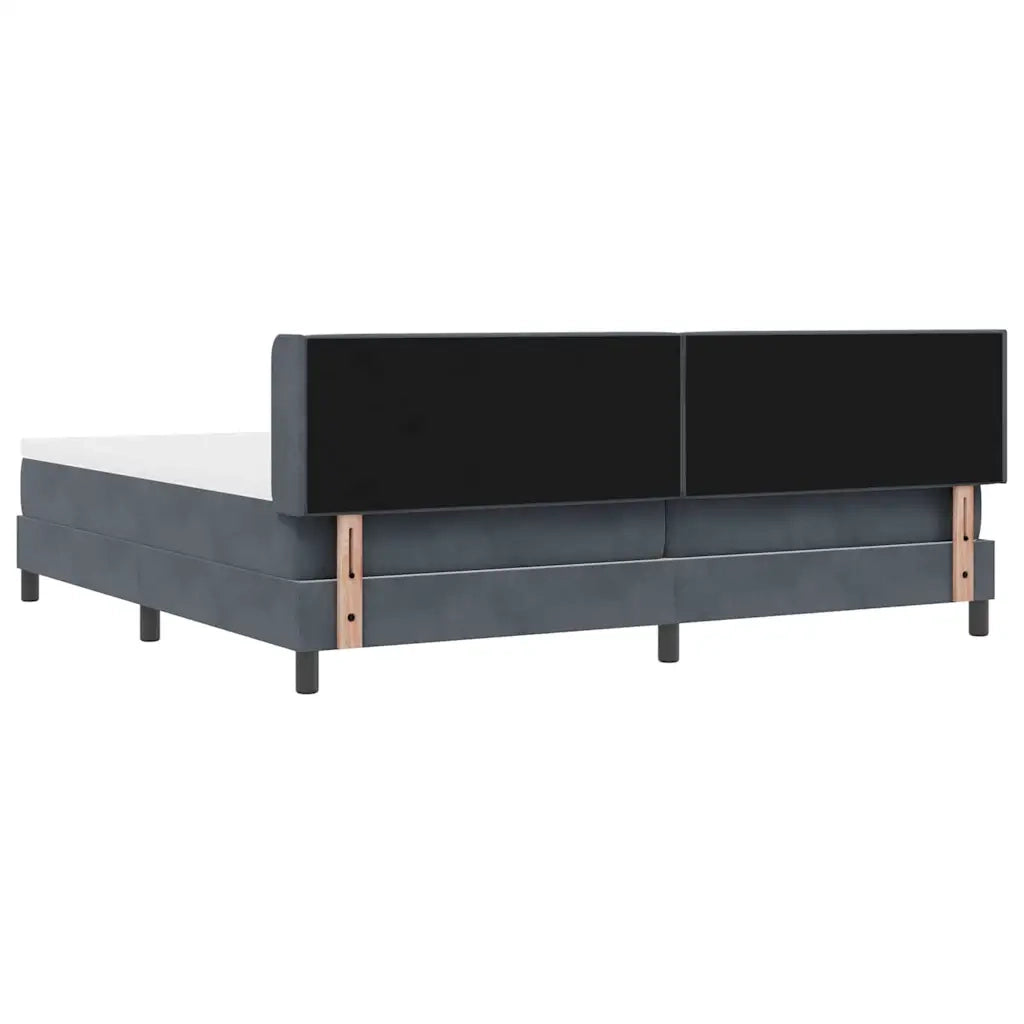 Letto a molle con testiera Grigio scuro 200 x 200 cm Velluto 3341433