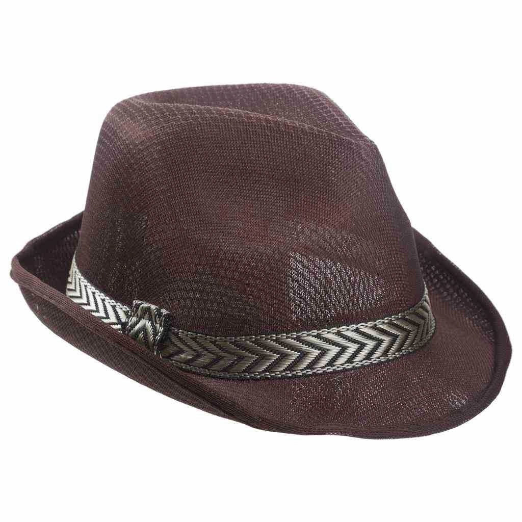 Cappello fedora marrone con nastro 58