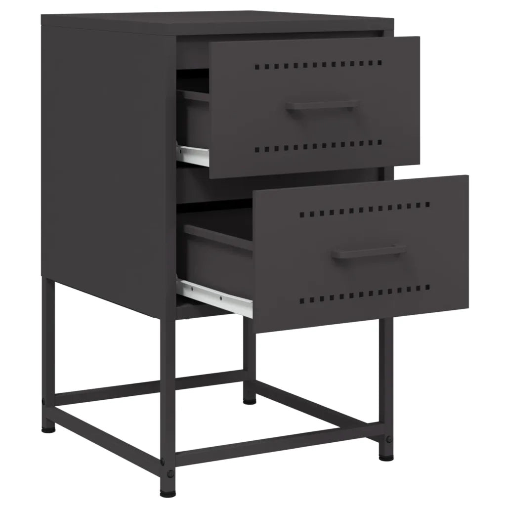 Comodino Nero 36x39x60,5 cm in Acciaio 846458