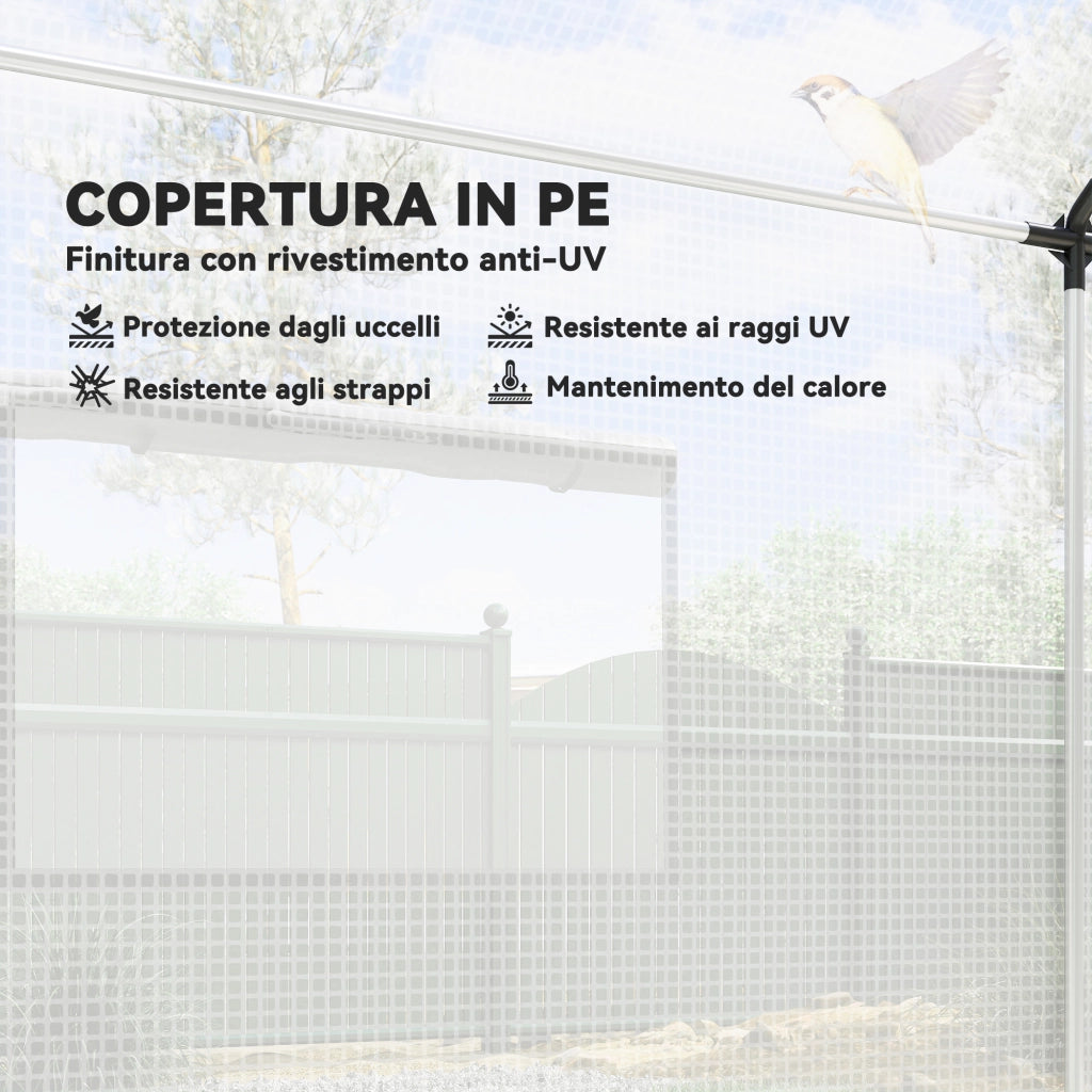 Serra da Giardino ¨C Minimal ¨C Acciaio e PE, Bianco, 2x3x2 m