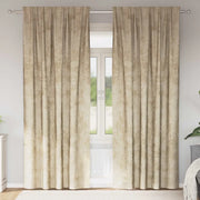 Tende in Velluto con tende 2 pcs Crema 225 x 140 cm Velluto 4107700
