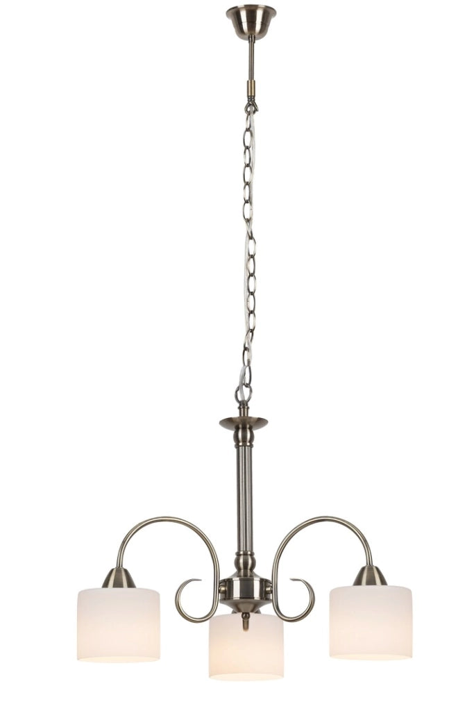 Lampadario Rabalux Edith 3xE27 ottone antico opale
