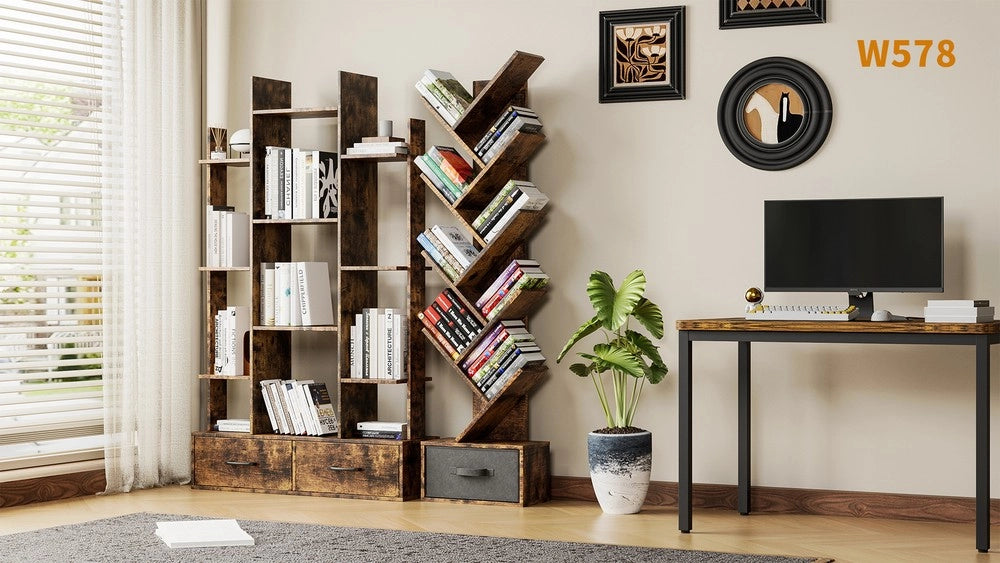 Libreria Industriale con Cassetti e Ripiani ¨C Xylo ¨C Marrone Rustico