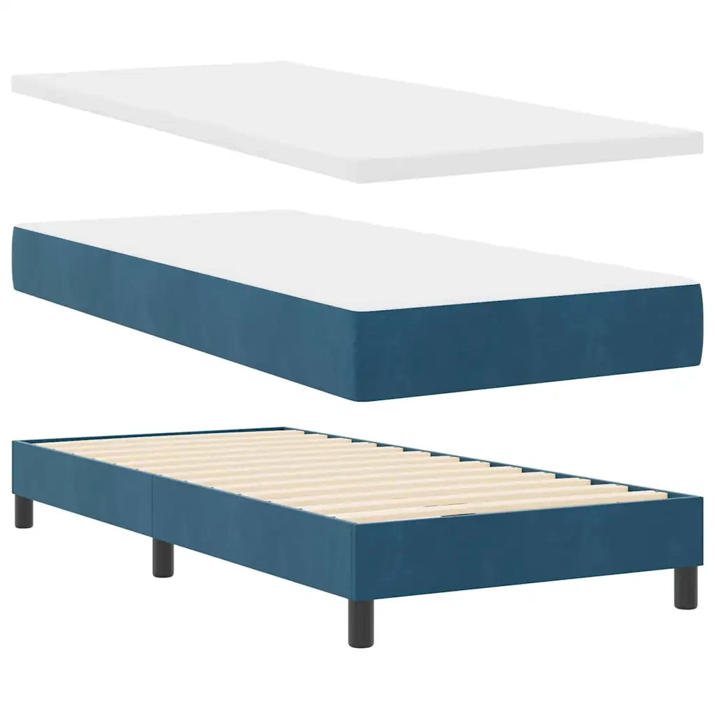 Letto a Sorgente LED con led Blu Scuro 100 x 200 cm Velluto 3342570