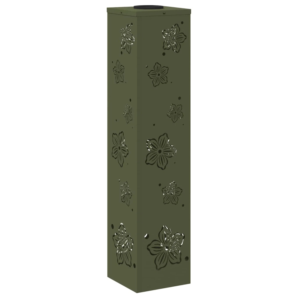 Faro LED solare per sentieri 2 pcs Verde oliva 879747