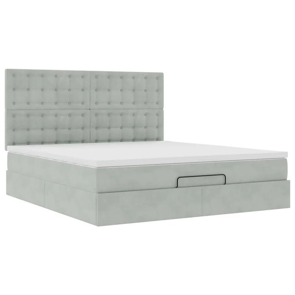 Struttura Letto Pouf con Materassi 180x200 cm Velluto 3313631