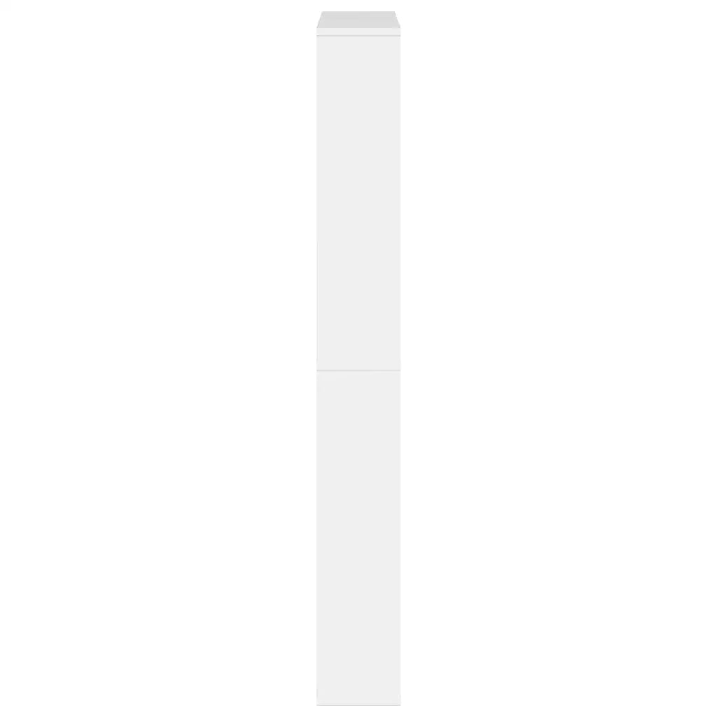 Scarpiera con Specchio a 4 Livelli-Mobile con specchio Bianco lucido 63x17x134 cm