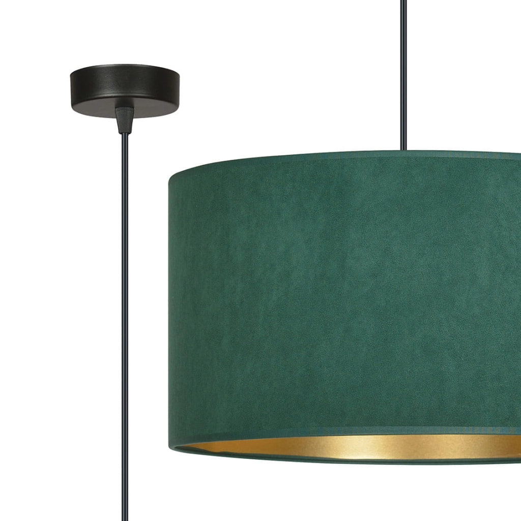 Lampada a sospensione Emibig Hilde verde tessuto Ø35 E27