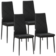 Set 4 Sedie da Pranzo ¨C Xylo ¨C Schienale Alto Rivestimento Sintetico Gambe Acciaio Nero