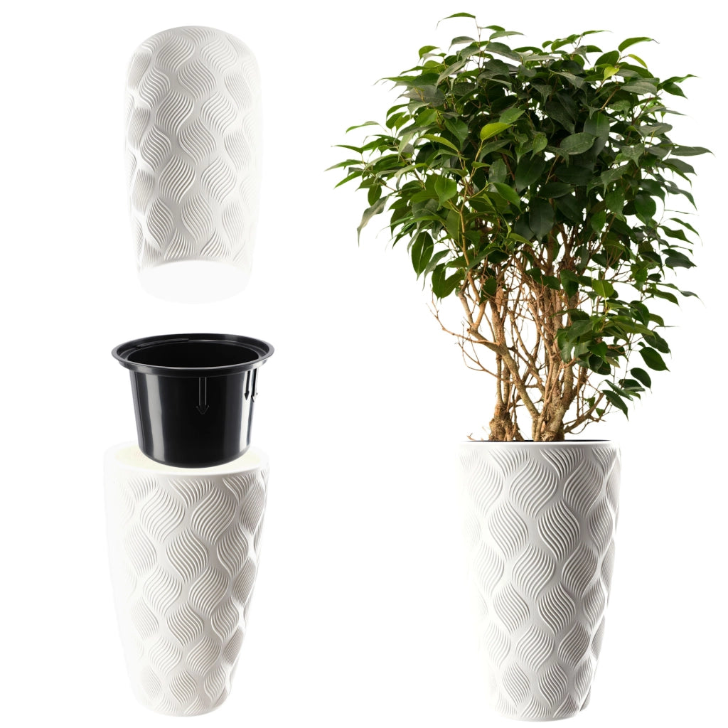 Vaso da fiori KADAX con inserto 58 cm, copertura per vaso da fiori in plastica alta
