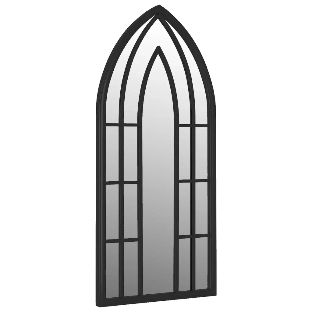 Specchio da Giardino Nero 70x30 cm in Ferro per Uso Esterno 318356