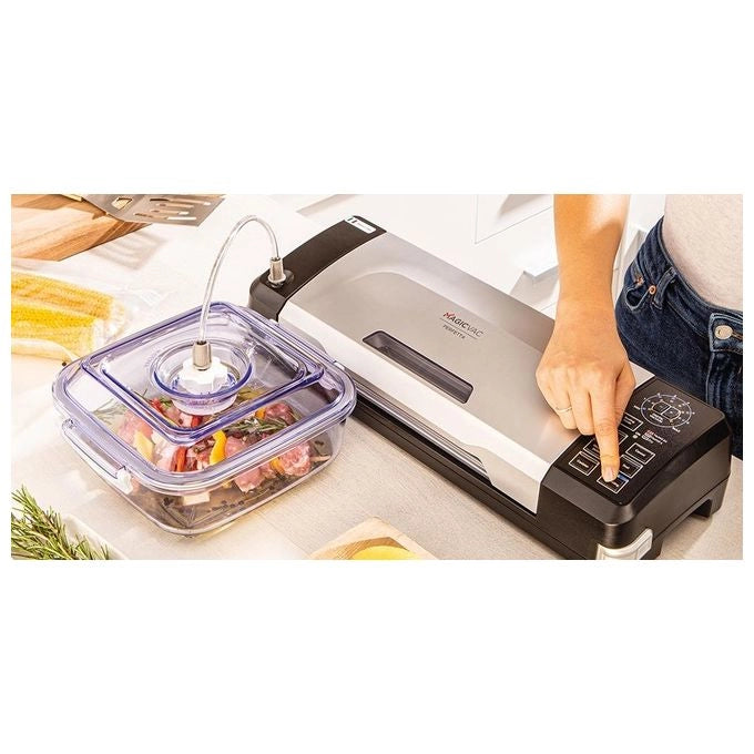 Magic Vac V272PK1 Perfetta Macchina per Sottovuoto con Doppia Pompa e Vuotometro Digitale colore Nero Grigio