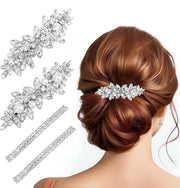 Set di 4 Spille per Capelli con Ornamenti - Ideali per Eventi Speciali - Accessori per Capelli Glamour