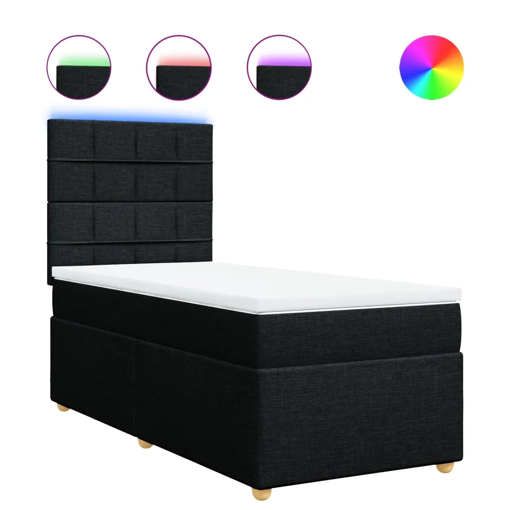 Giroletto a Molle con Materasso Nero 80x200 cm inTessuto 3293409