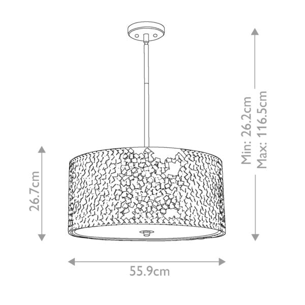 Lampada a sospensione Confetti argento antico 4xE27 Quoizel
