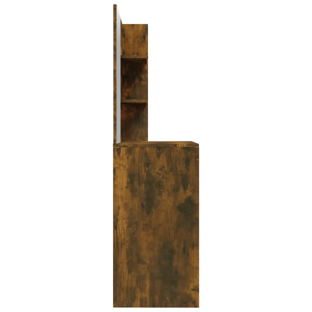 Toeletta con Specchio-Tavolo da Vanit¨¤ Rovere Fumo 74,5x40x141 cm