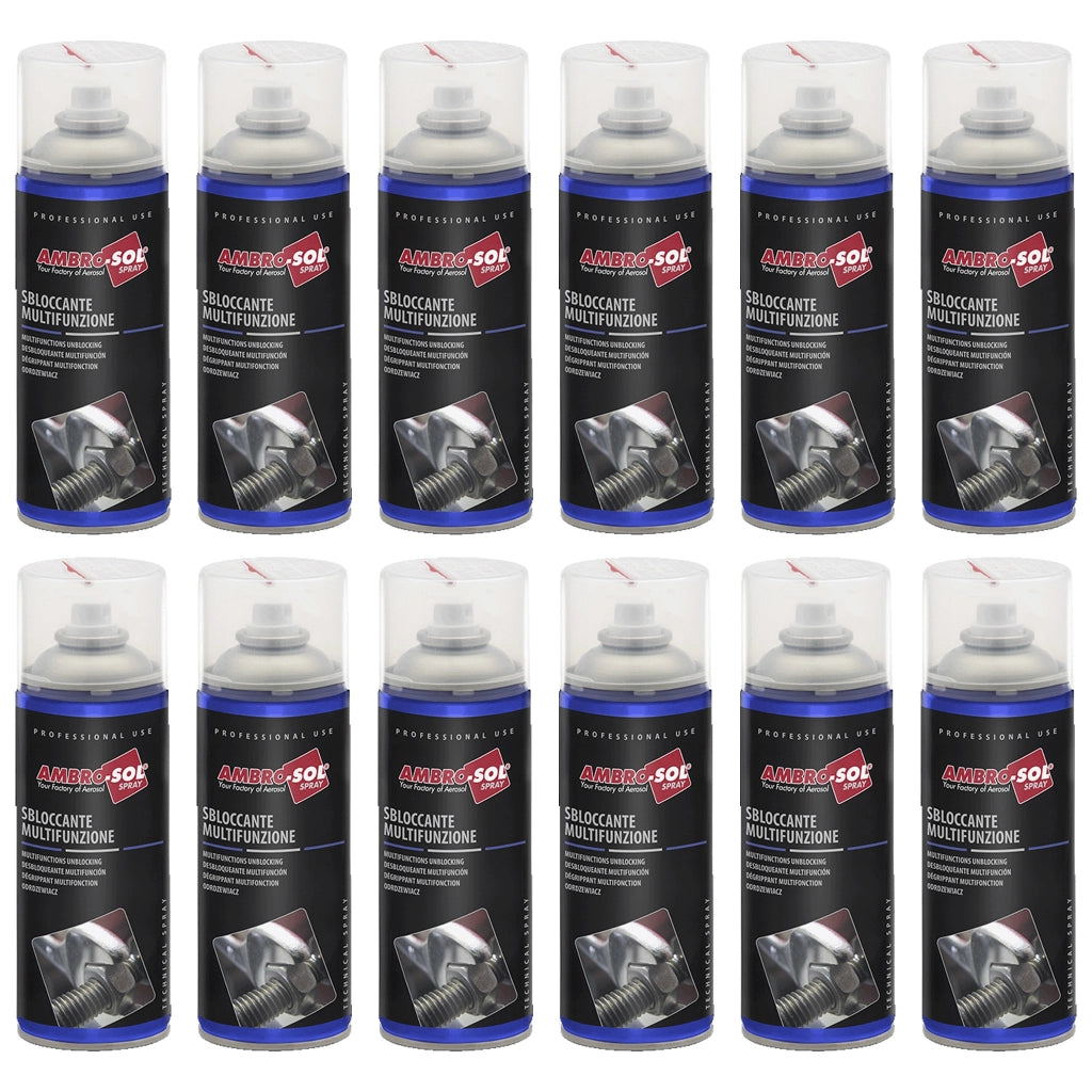 12x Svitol Sbloccante, Lubrificante a Grande Potere Sbloccante e Protettivo per Parti Meccaniche, Rimuove Ruggine e Ossidazioni, Spray in Banda Stagnata Riciclabile 400 ml