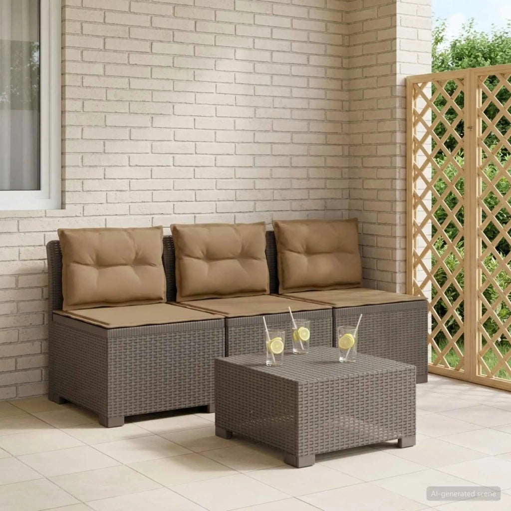 Divano da giardino 3 posti con cuscini in look rattan PP 8011990