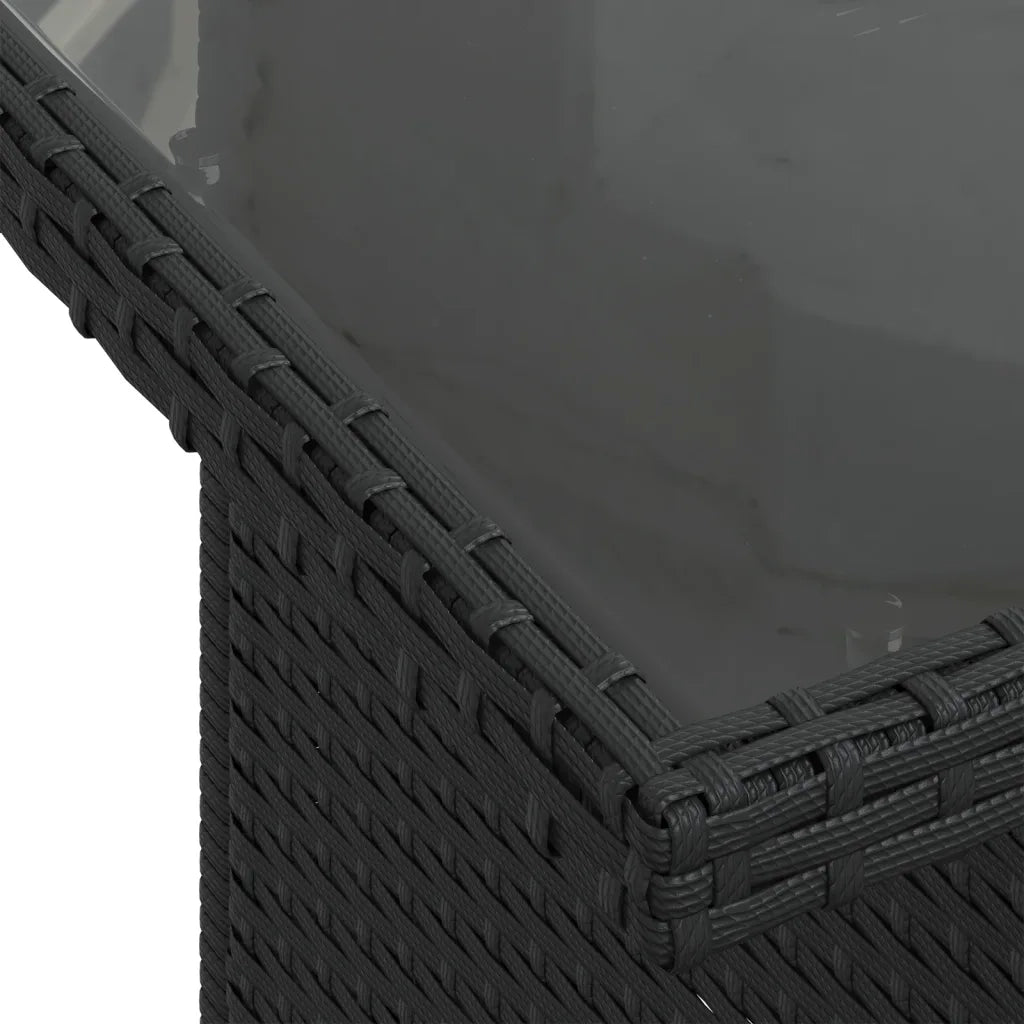 Set Divani da Giardino 5 pz con Cuscini in Polyrattan Nero 3266556