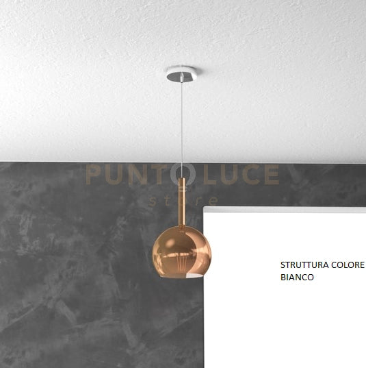 SOSP. BIANCO 1 LUCE PICCOLA RAME 1155BI-SP-RA