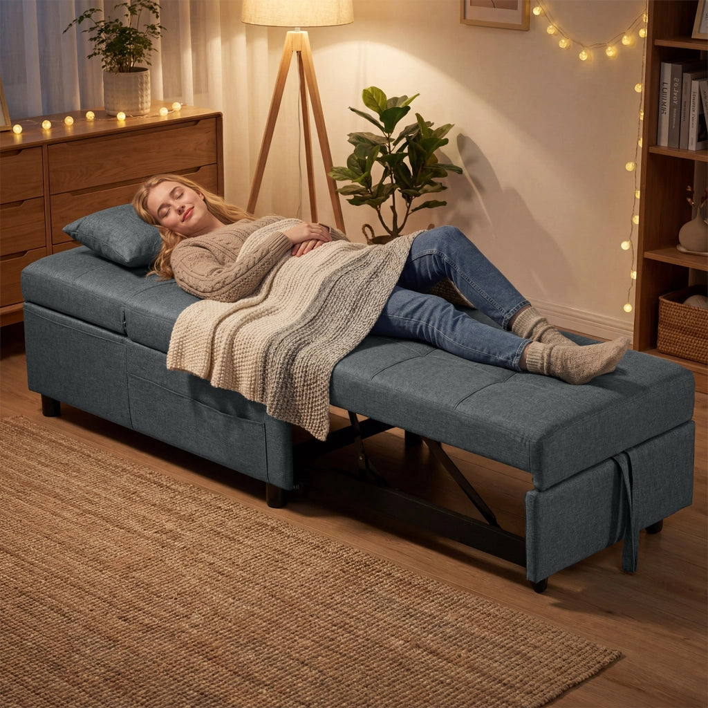 Divano letto reclinabile 2 posti ¨C Minimal ¨C Grigio