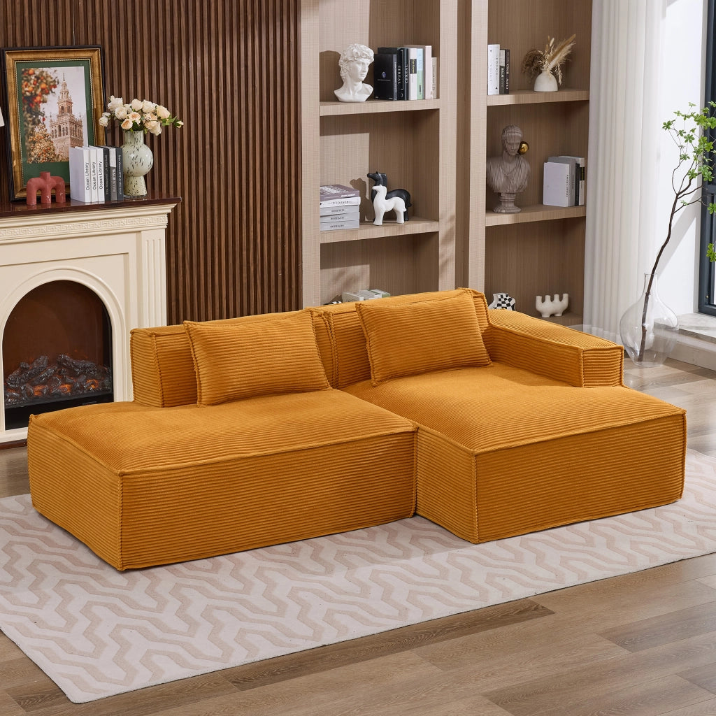 Divano 2 Posti con Cuscini ¨C MINIMAL ¨C Tessuto, 235 cm