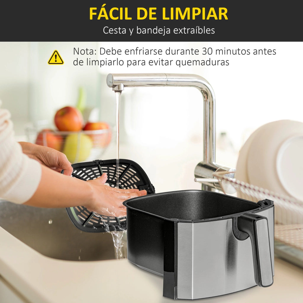 Friggitrice ad Aria 6,5L 1700W con 8 Programmi e Cestello ¨C Minimal ¨C 36,5x29x33,8 cm Nero