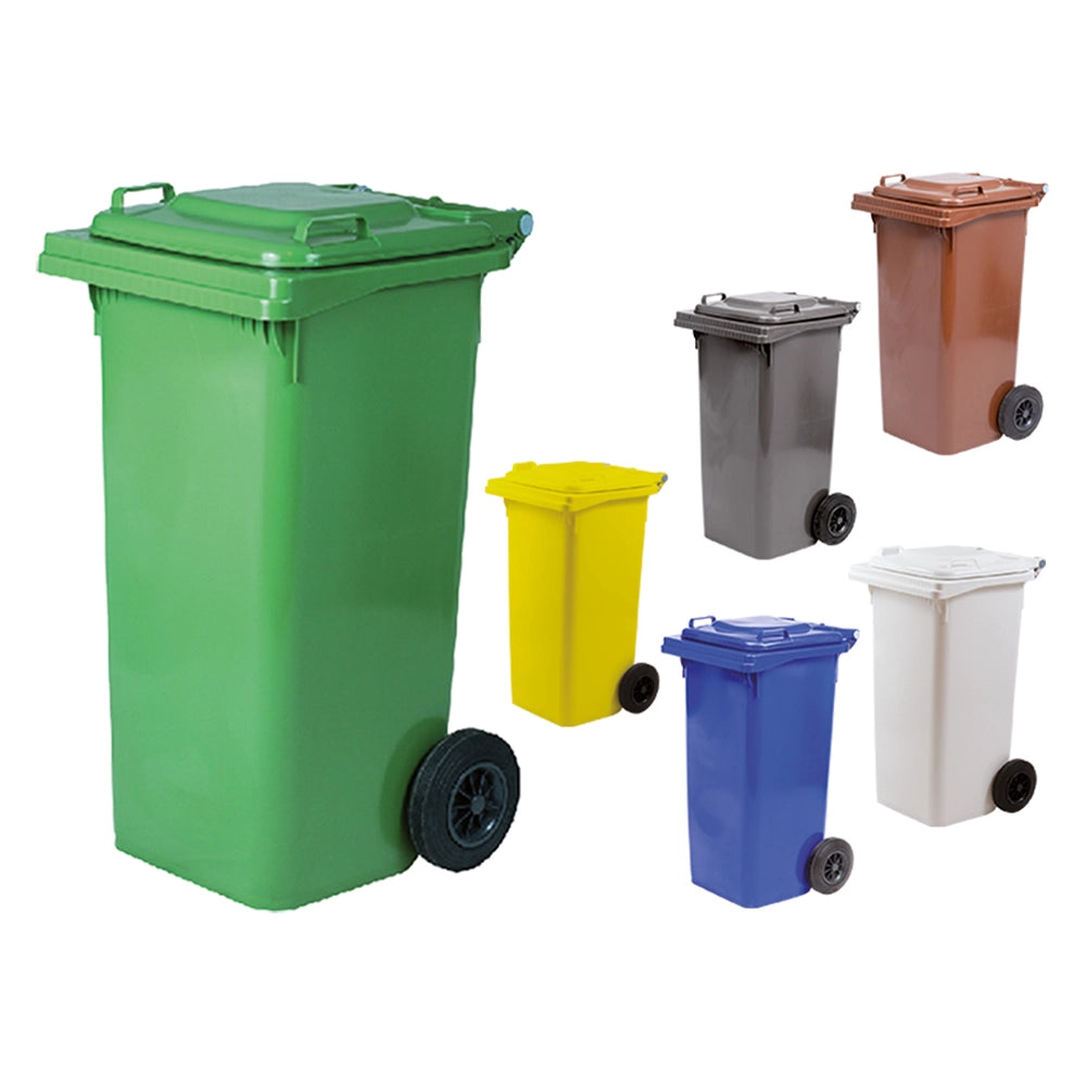 BIDONE IMMONDIZIA CARRELLATO Lt. 240 - cm 73 x 58 x 106 blu  - ICS